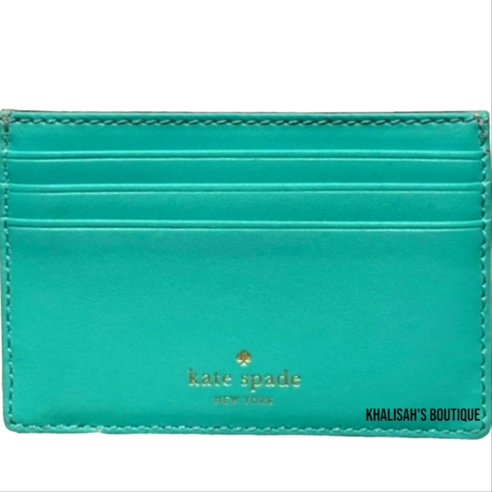 Authentic Kate Spade Robin's Egg Card Holder Case Wallet Tiffany Blue - Picture 3 of 9